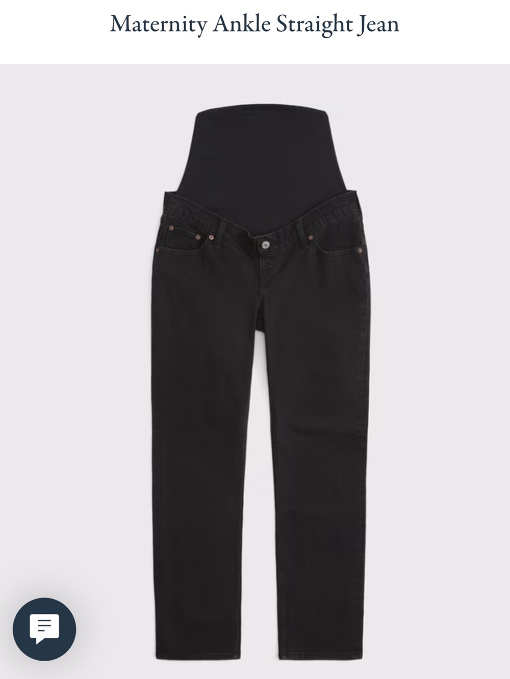Abercrombie & Fitch black maternity ankle straight jeans